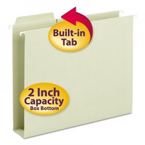 Smead SMD64201 Box Bottom Hanging Folders, Built-In Tabs, Letter, Moss Green