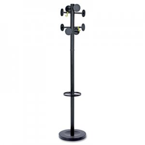 Alba ABAPMSTAN3N Stan3 Steel Coat Rack, Stand Alone Rack, Eight Knobs, 15w x 15d x 69.3h, Black