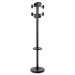 Alba ABAPMSTAN3N Stan3 Steel Coat Rack, Stand Alone Rack, Eight Knobs, 15w x 15d x 69.3h, Black