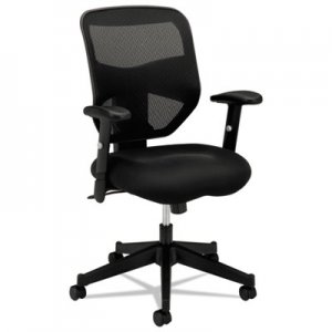 basyx VL531MM10 VL531 Series High-Back Work Chair, Mesh Back, Padded Mesh Seat, Black BSXVL531MM10