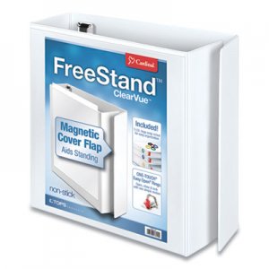 Cardinal CRD43130 FreeStand Easy Open Locking Slant-D Ring Binder, 3 Rings, 3" Capacity, 11 x 8.5, White