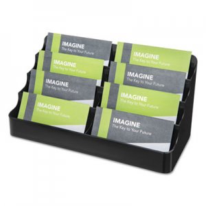 deflecto 90804 Recycled Business Card Holder, Holds 400 2 x 3 1/2 Cards, Eight-Pocket, Black DEF90804