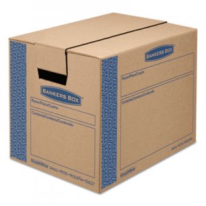 Bankers Box 0062701 SmoothMove Prime Small Moving Boxes, 16l x 12w x 12h, Kraft/Blue, 10/Carton FEL0062701