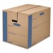 Bankers Box 0062901 SmoothMove Prime Large Moving Boxes, 24l x 18w x 18h, Kraft/Blue, 6/Carton FEL0062901