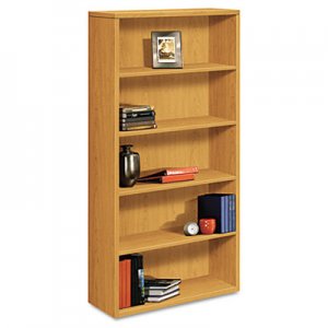 HON 105535CC 10500 Series Laminate Bookcase, Five-Shelf, 36w x 13-1/8d x 71h, Harvest HON105535CC