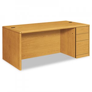 HON 10787RCC 10700 Single Pedestal Desk, Full Right Pedestal, 72w x 36d x 29 1/2h, Harvest HON10787RCC