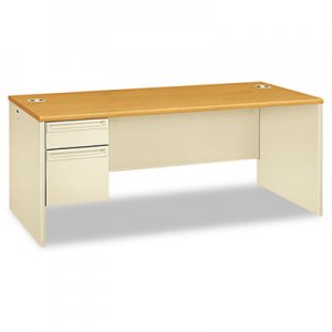 HON 38294LCL 38000 Series Left Pedestal Desk, 72w x 36d x 29-1/2h, Harvest/Putty HON38294LCL