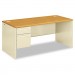 HON 38292LCL 38000 Series Left Pedestal Desk, 66w x 30d x 29-1/2h, Harvest/Putty HON38292LCL