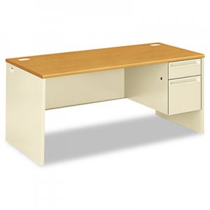 HON 38291RCL 38000 Series Right Pedestal Desk, 66w x 30d x 29-1/2h, Harvest/Putty HON38291RCL