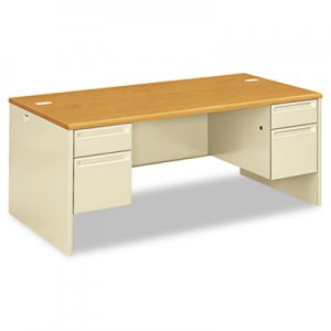 HON 38180CL 38000 Series Double Pedestal Desk, 72w x 36d x 29-1/2h, Harvest/Putty HON38180CL