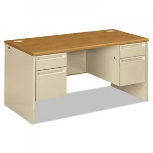 HON 38155CL 38000 Series Double Pedestal Desk, 60w x 30d x 29-1/2h, Harvest/Putty HON38155CL