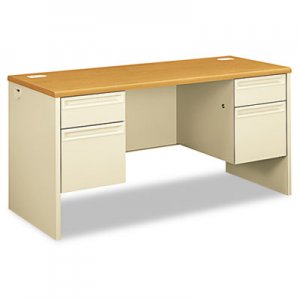 HON 38852CL 38000 Series Kneespace Credenza, 60w x 24d x 29-1/2h, Harvest/Putty HON38852CL