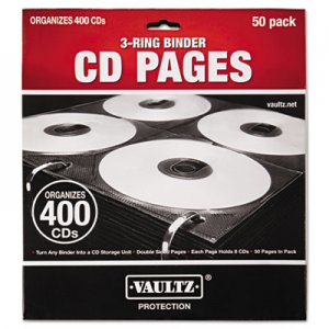 Vaultz VZ01415 Two-Sided CD Refill Pages for Three-Ring Binder, 50/Pack IDEVZ01415