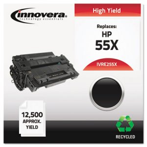 Innovera IVRE255X Remanufactured CE255X (55X) High-Yield Toner, Black