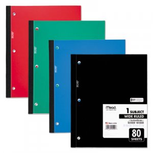 Mead 05222 Wireless Neatbook Notebook, Wide Rule, 8 x 10 1/2, White, 80 Sheets MEA05222