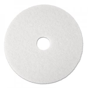 3M MMM08484 Super Polish Floor Pad 4100, 20" Diameter, White, 5/Carton