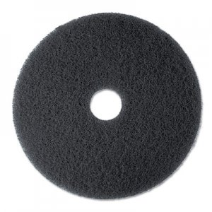 3M MMM08277 High Productivity Floor Pad 7300, 19" Diameter, Black, 5/Carton