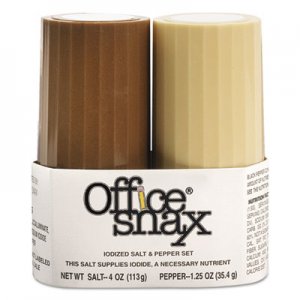 Office Snax 00057 Condiment Set, 4oz Salt, 1.5oz Pepper, Two-Shaker Set OFX00057