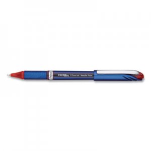 Pentel PENBLN25B EnerGel NV Stick Gel Pen, 0.5 mm Needle Tip, Red Ink/Barrel, Dozen