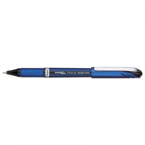 Pentel PENBLN25A EnerGel NV Liquid Gel Pen, .5mm, Gray Barrel, Black Ink, Dozen