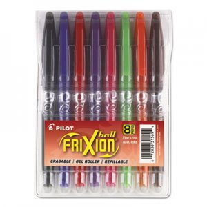 Pilot 31569 FriXion Ball Erasable Gel Ink Stick Pen, Assorted Ink, .7mm, 8/Pack Pouch PIL31569