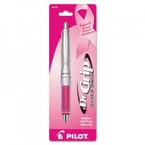 Pilot 36192 Dr.Grip Center of Gravity Pink Ribbon Retractable Ball Point Pen, Black Ink, 1mm PIL36192