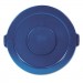 Rubbermaid Commercial RCP263100BE Round Flat Top Lid, for 32 gal Round BRUTE Containers, 22.25" diameter, Blue