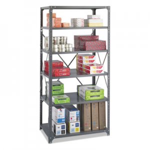 Safco 6270 Commercial Steel Shelving Unit, Six-Shelf, 36w x 24d x 75h, Dark Gray SAF6270