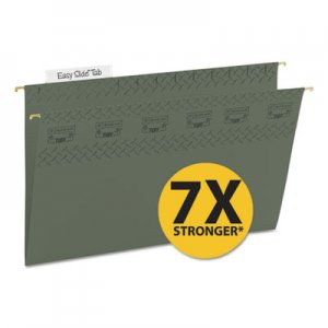 Smead 64136 Tuff Hanging Folder with Easy Slide Tab, Legal, Standard Green, 20/Pack SMD64136