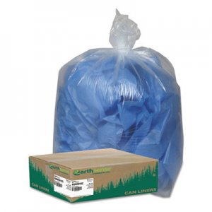 Earthsense Commercial WBIRNW5815C Linear Low Density Clear Recycled Can Liners, 60 gal, 1.5 mil, 38" x 58", Clear, 100