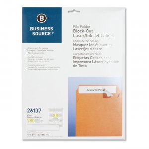 Business Source 26137 Block-out Filing Laser/Inkjet Label BSN26137