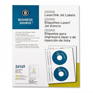 Business Source 26149 CD/DVD Laser/Inkjet Label BSN26149