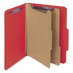 Smead 14202 Bright Red PressGuard Classification File Folder with SafeSHIELD Fasteners SMD14202
