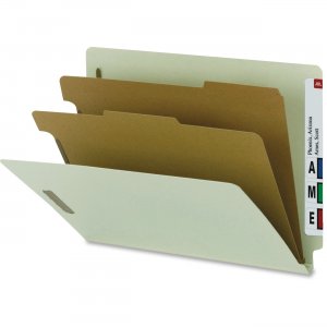 Smead 26802 Gray/Green 100% Recycled End Tab Classification Folders SMD26802