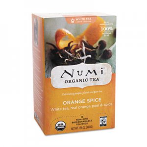 Numi 10240 Organic Teas and Teasans, 1.58oz, White Orange Spice, 16/Box NUM10240