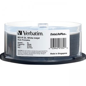 Verbatim 97334 Blu-ray Dual Layer BD-R DL Inkjet Printable Disc