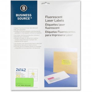 Business Source 26142 Fluorescent Laser Label BSN26142