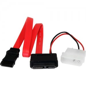 StarTech.com SLSATAF12 12in Slimline SATA to SATA with LP4 Power Cable Adapter