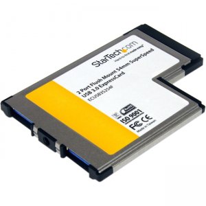StarTech.com ECUSB3S254F 2 Port Flush Mount ExpressCard 54mm SuperSpeed USB 3.0 Card Adapter