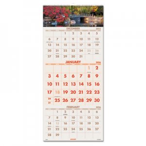 At-A-Glance AAGDMW50328 Scenic Three-Month Wall Calendar, 12 1/4 x 27, 2015-2017 DMW503-28