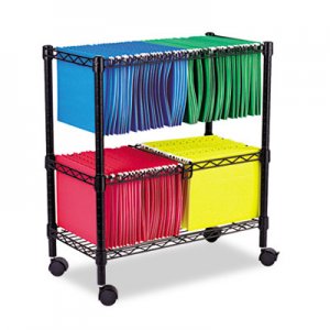 Alera ALEFW601426BL Two-Tier Rolling File Cart, 26w x 14d x 29.5h, Black