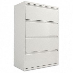 Alera LF3654LG Four-Drawer Lateral File Cabinet, 36w x 19-1/4d x 54h, Light Gray ALELF3654LG