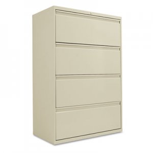 Alera LF3654PY Four-Drawer Lateral File Cabinet, 36w x 19-1/4d x 54h, Putty ALELF3654PY