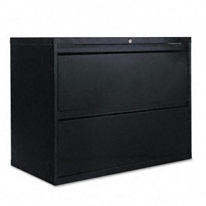 Alera LF3629BL Two-Drawer Lateral File Cabinet, 36w x 19-1/4d x 29h, Black ALELF3629BL