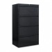 Alera LF3054BL Four-Drawer Lateral File Cabinet, 30w x 19-1/4d x 54h, Black ALELF3054BL