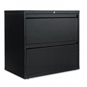 Alera LF3029BL Two-Drawer Lateral File Cabinet, 30w x 19-1/4d x 29h, Black ALELF3029BL