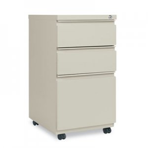 Alera ALEPBBBFPY Three-Drawer Metal Pedestal File with Full-Length Pull, 14.96w x 19.29d x 27.75h, Putty