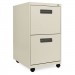 Alera ALEPAFFPY Two-Drawer Metal Pedestal File, 14.96w x 19.29d x 27.75h, Putty