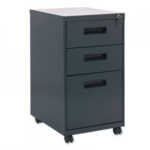 Alera ALEPABBFCH Three-Drawer Metal Pedestal File, 14.96w x 19.29d x 27.75h, Charcoal