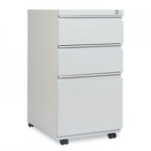 Alera ALEPBBBFLG Three-Drawer Pedestal File with Full-Length Pull, 14.96w x 19.29d x 27.75h, Light Gray